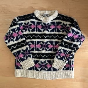 Vintage Wool Thick Patterned Sweater